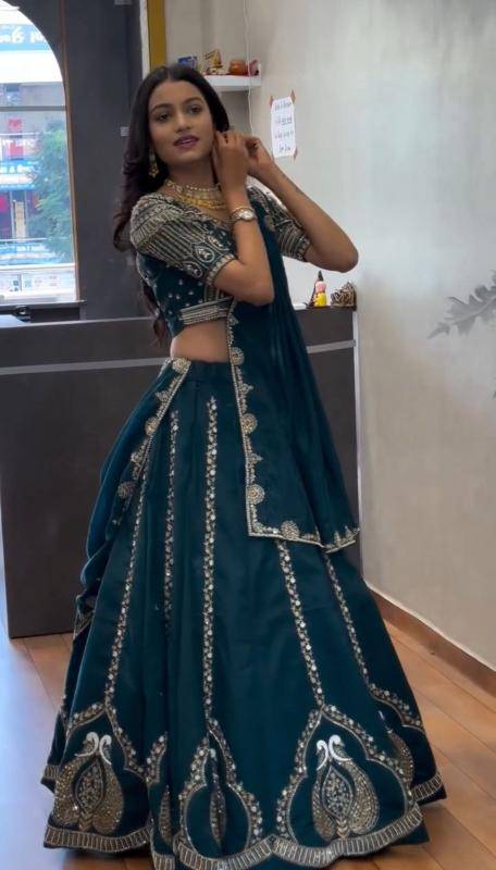 Tapi 305 Chinon Blue Wholesale lehenga market in Mumbai